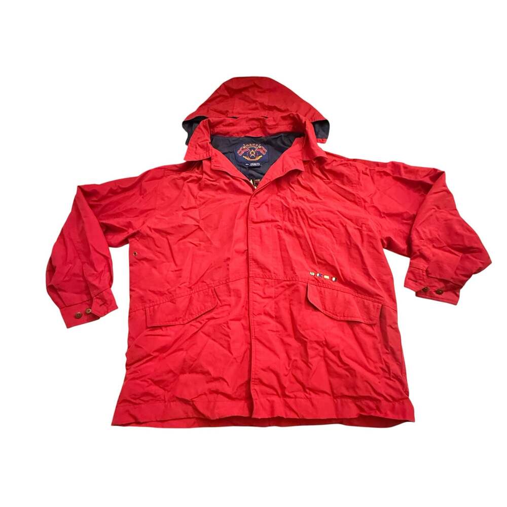Gant Europe Vintage Red Sailing Jacket with Hood Size XL